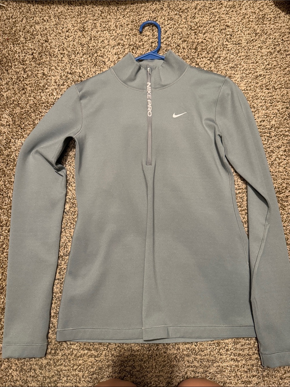 Nike Gray Quarter-Zip NikePro Performance Top